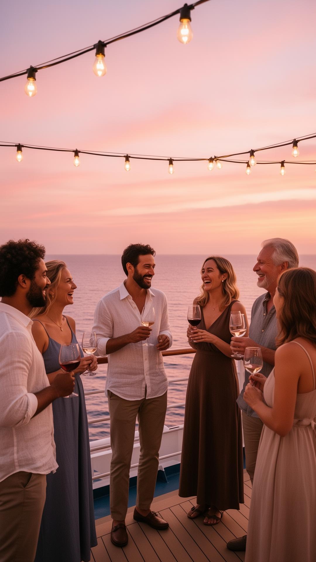 Sunset gatherings with the people you'll see at breakfast tomorrow.